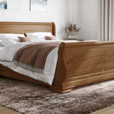 Solid Wooden Sleigh Bed