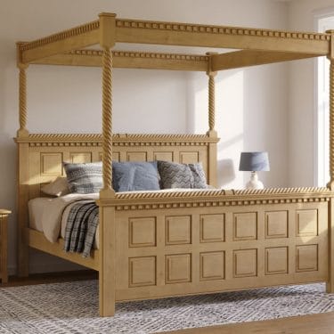 Solid Oak Four Poster Bed