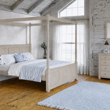 New England Four Poster Bed in Limed Oak