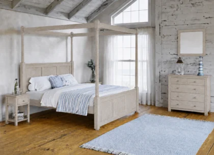 New England Four Poster Bed in Limed Oak
