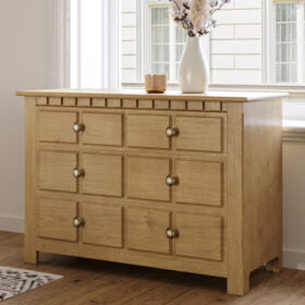 Solid Oak Four Drawer Chest