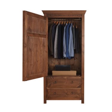 Large Solid Wood Cupboard with 2 Drawers