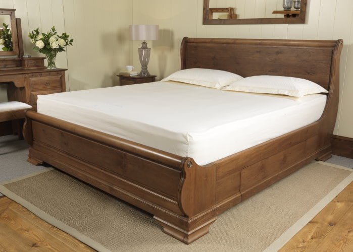 Quality Egyptian Cotton Bedding Packs, Wooden Sleigh Bed Super King Size