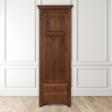 1 Door Wooden Wardrobe with Drawers