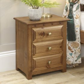 Wooden Bedside Cabinet with 3 Drawers