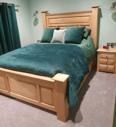 Solid Oak Bed Frame with High Headboard