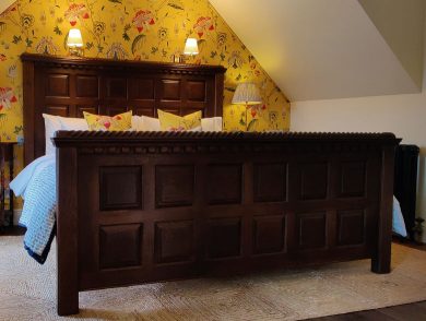 Traditional Wooden Bed Frame in a Walnut Finish