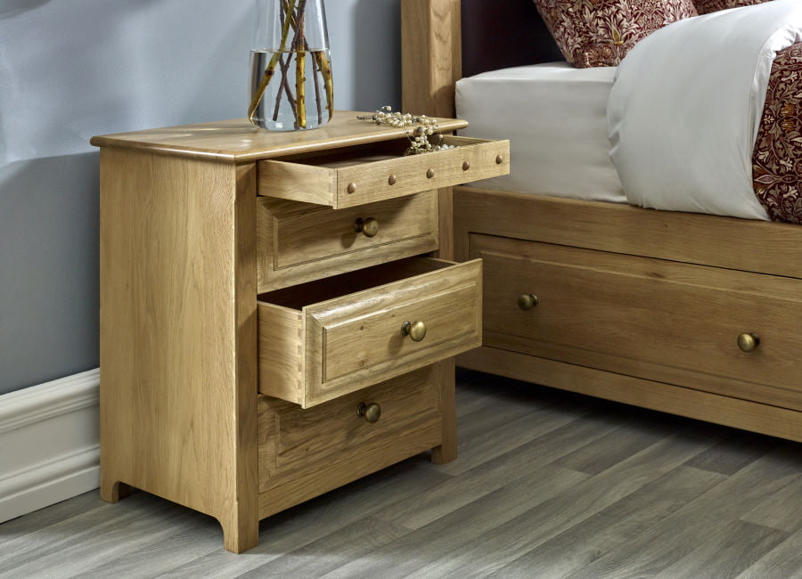 Solid Wood Bedside Cabinet with Secret Drawer