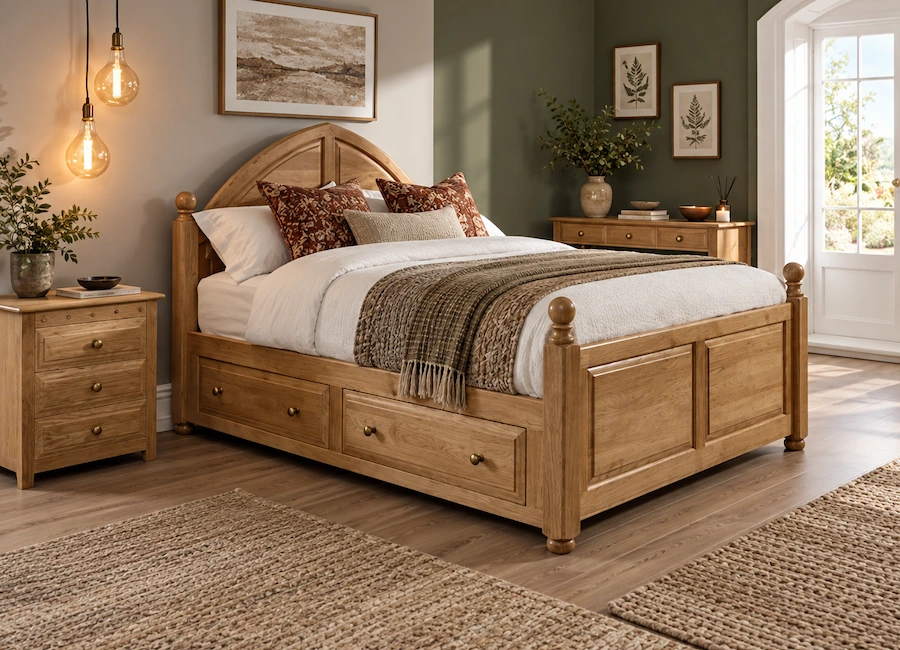 Traditional Solid Oak Bed Frame