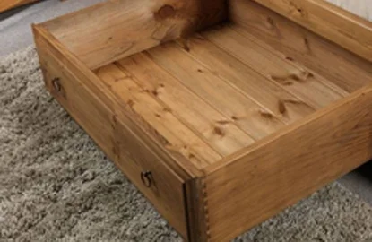Solid Wood Storage Drawer Open