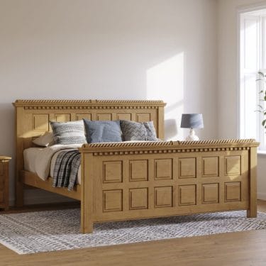 Traditional Oak Bed Frame with High Footboard