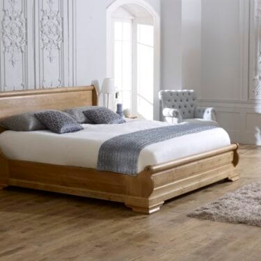 Solid Oak Sleigh Bed