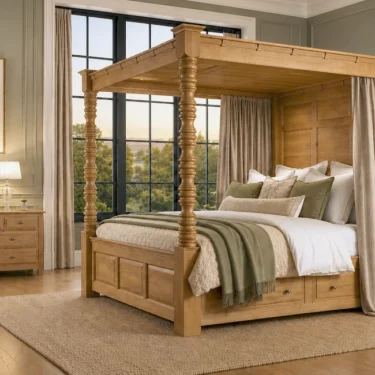 Solid Oak Balmoral Four Poster Bed