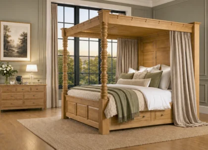 Solid Oak Balmoral Four Poster Bed