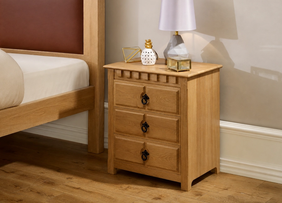 Solid Oak Bedside Cabinet