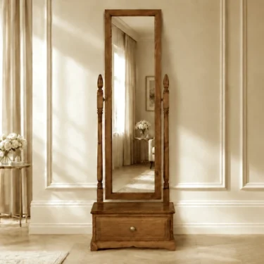 Free Standing Mirror with Drawer