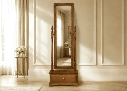 Free Standing Mirror with Drawer