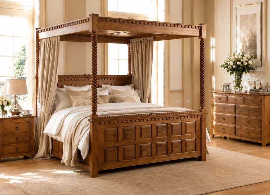 County Kerry Four Poster Bed with High Footboard