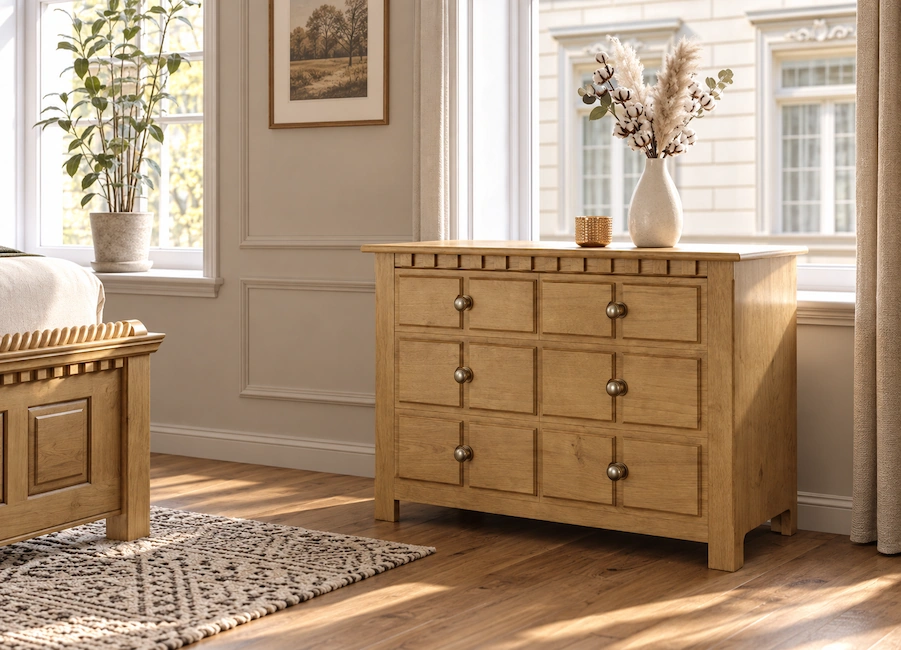 Solid Oak Chest with Four Drawers