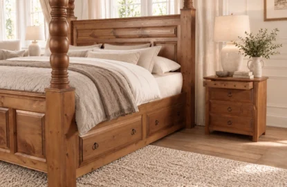 Ambassador Four Poster Bed with Bedside Cabinet