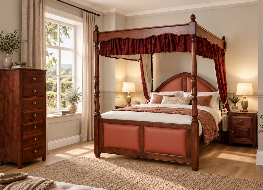 Canterbury solid wood four poster bed
