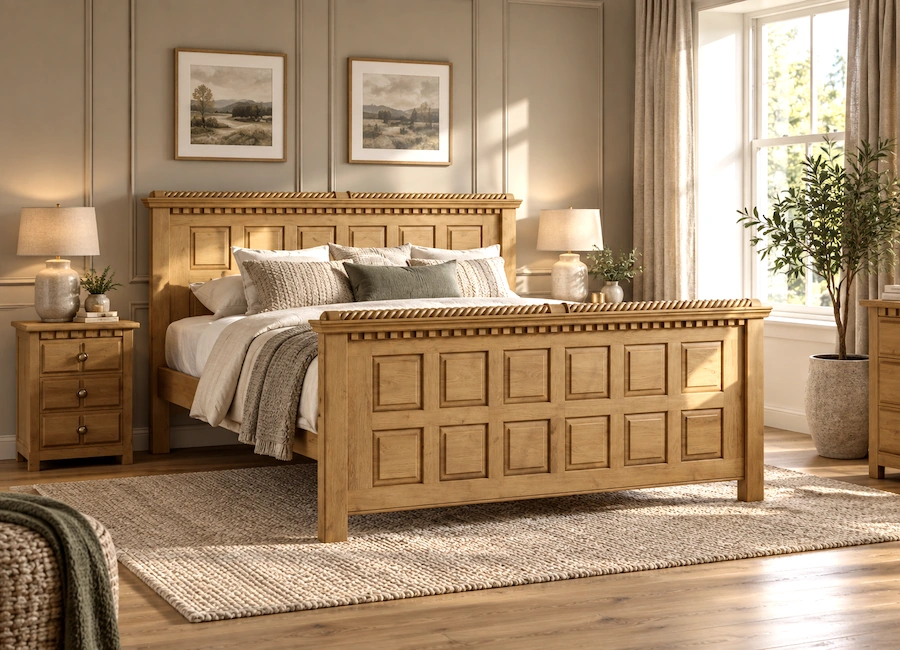 Traditional Solid Oak Bed