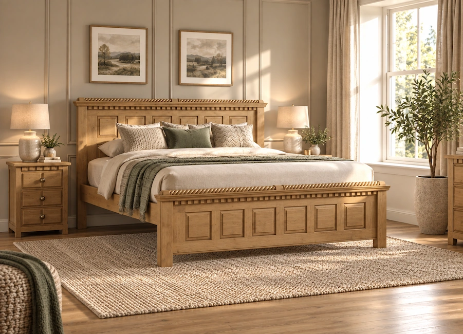 Traditional Solid Oak Bed Frame