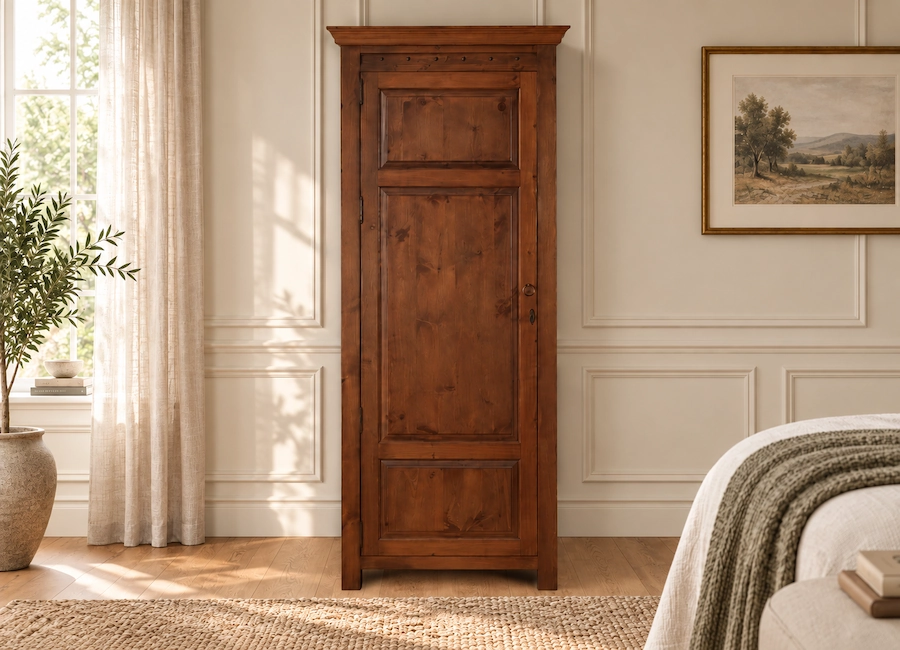 Large Solid Wood 1 Door Wardrobe