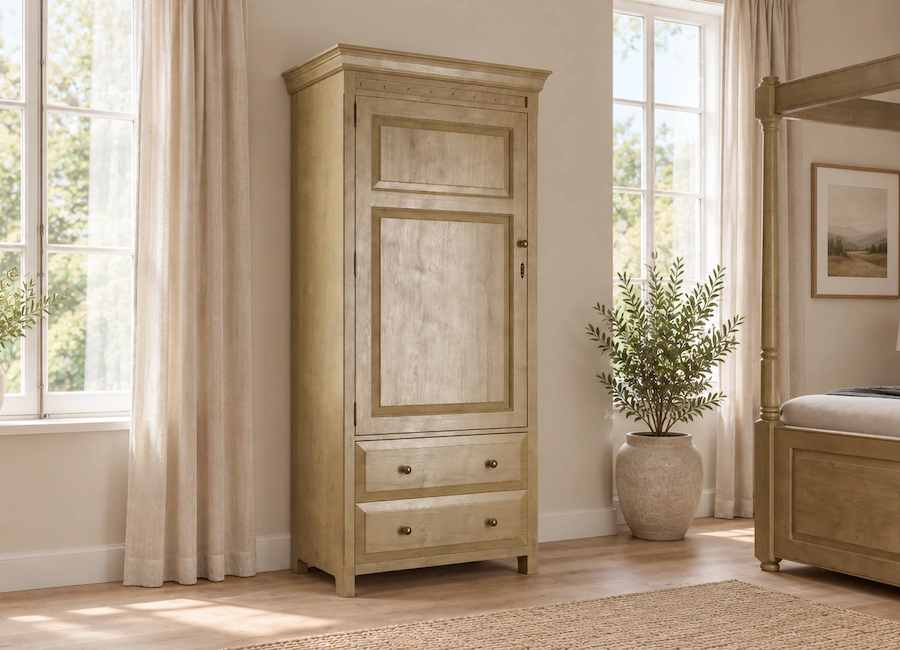 Large Solid Oak Cupboard with 2 Drawers