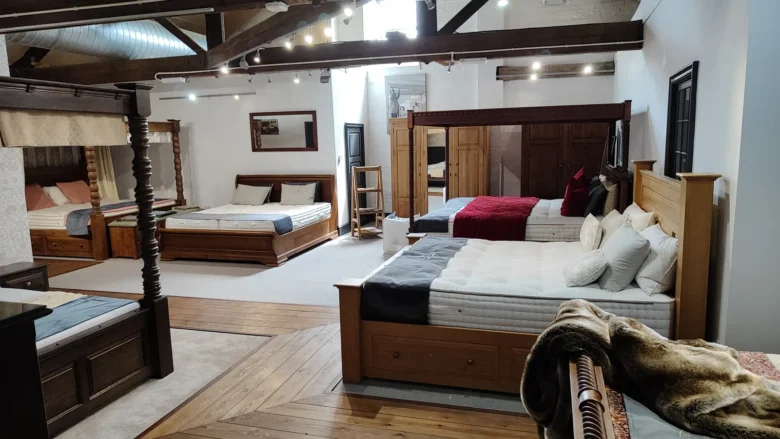 Beds on display in the Revival Beds showroom