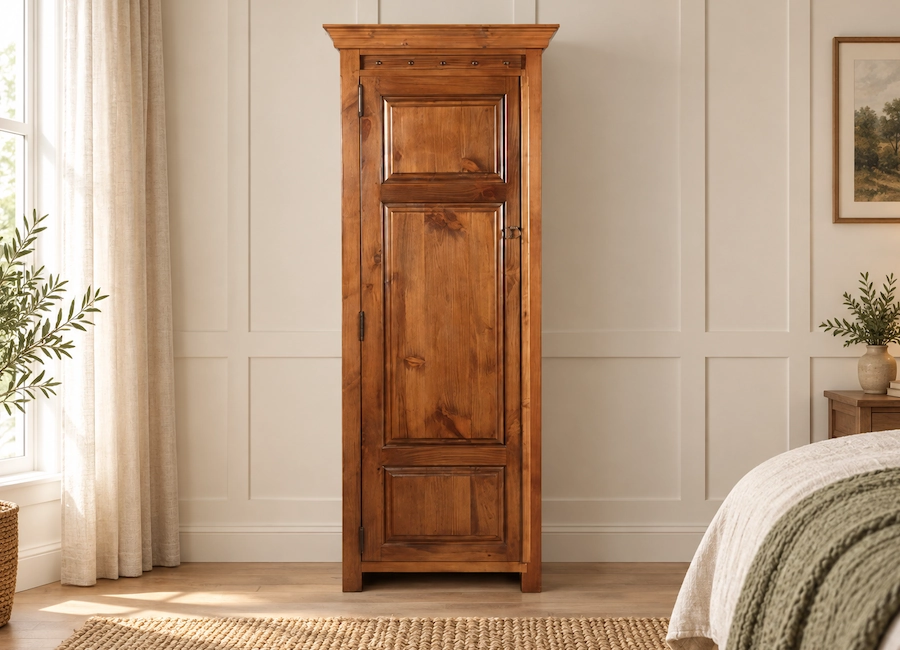 Solid Wood 1 Door Wardrobe