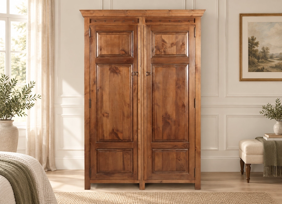 Solid Wood 2 Door Wardrobe