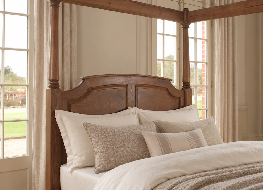Solid Wood Four Poster Bed Headboard Detail